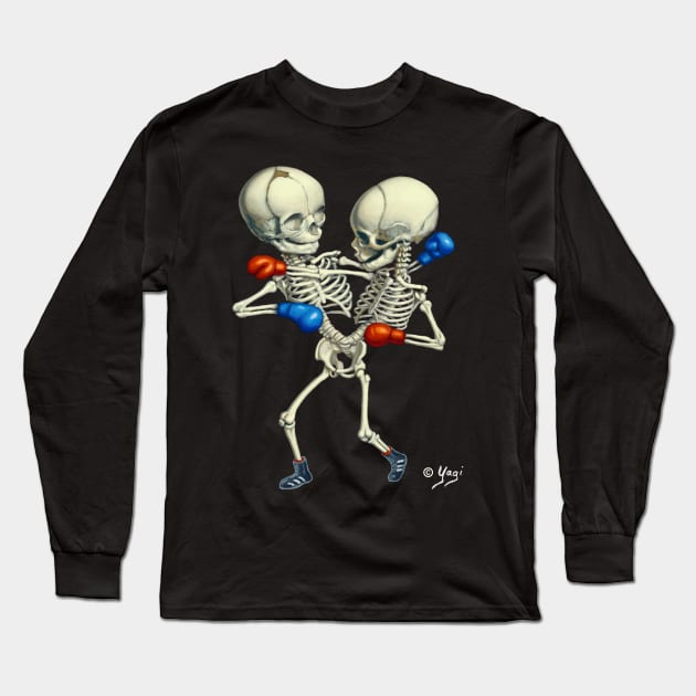 Boxing Twins Long Sleeve T-Shirt by Sandra Yagi